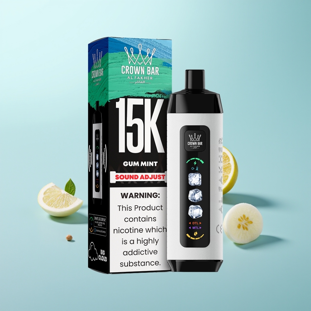 Al Fakher 15k Ice Adjust Clouds חד פעמי Device 15000 Puffs 22ml 5mg מנטה מסטיק