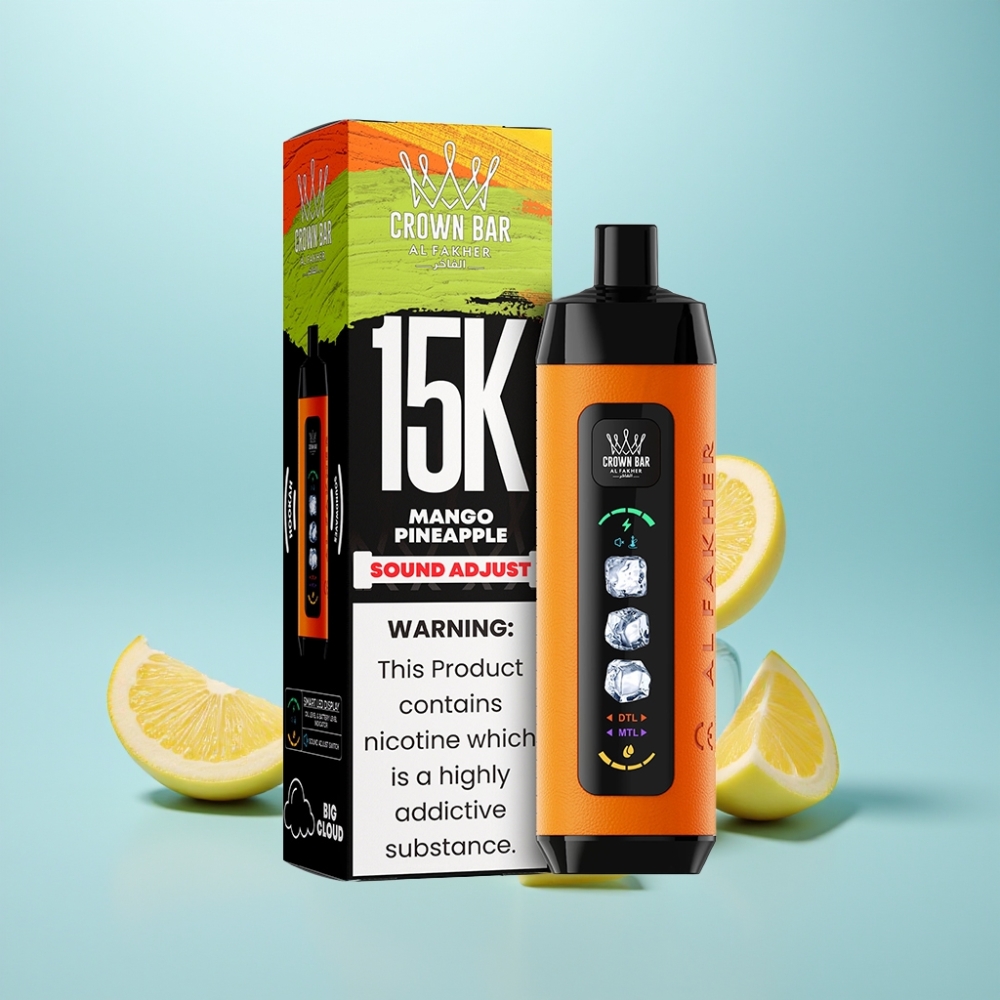 Al Fakher 15k Ice Adjust Clouds חד פעמי Device 15000 Puffs 22ml Mango Ananas Mesh Coil Type-C