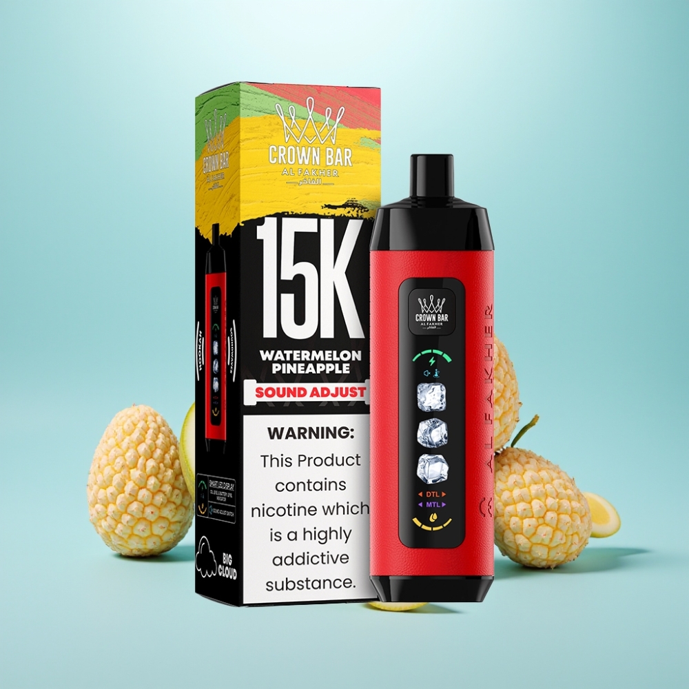 Al Fakher 15k Ice Adjust Clouds חד פעמי Device 15000 Puffs 22ml Watermelon Pineapple Mesh Coil Type-C