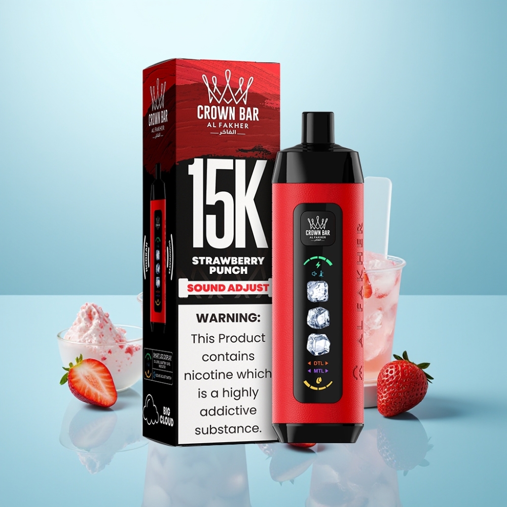 Al Fakher Adjust Clouds 15K Puffs חד פעמי Device Strawberry Punch 22ml 850mAh Type-C