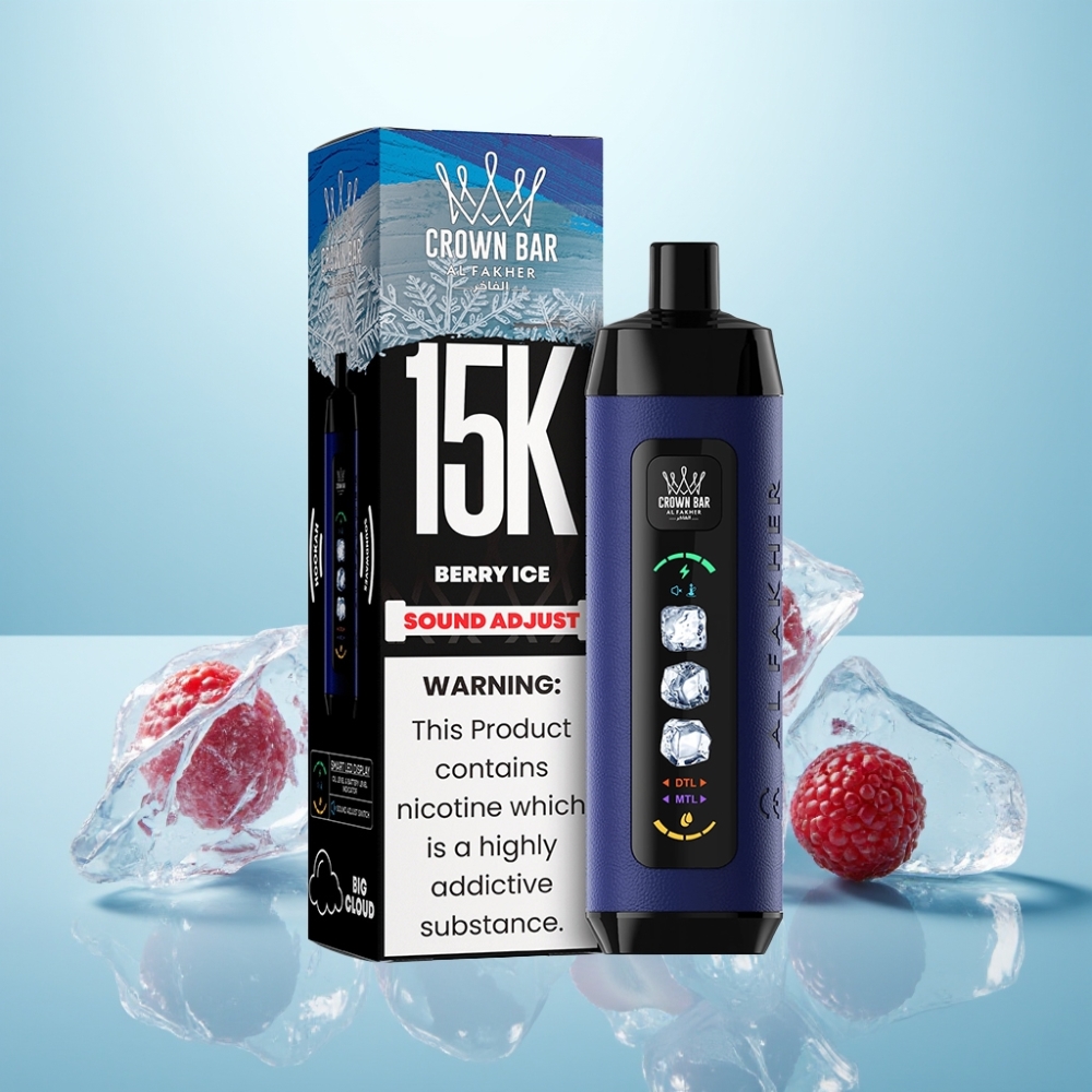 Al Fakher Ice Adjust 15K Mesh Berry Ice חד פעמי 850mAh 22ml Type-C LED