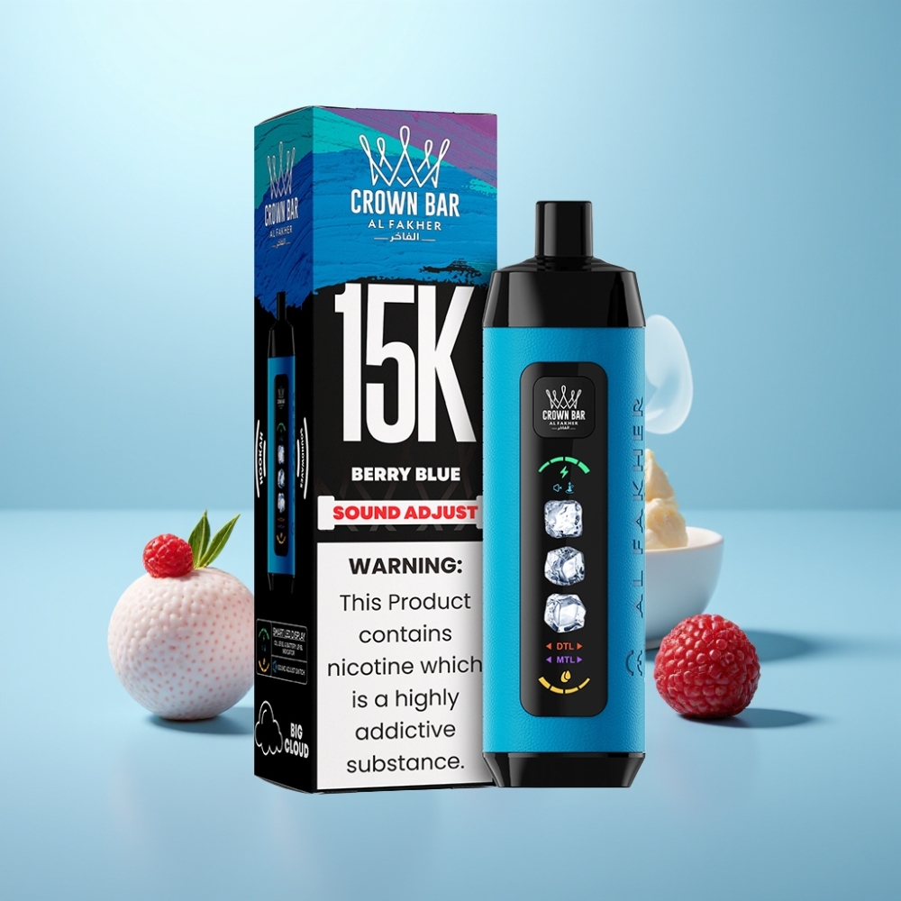 Al Fakher Ice Adjust Clouds 15K חד פעמי Berry Blue 850mAh Type-C Mesh 22ml