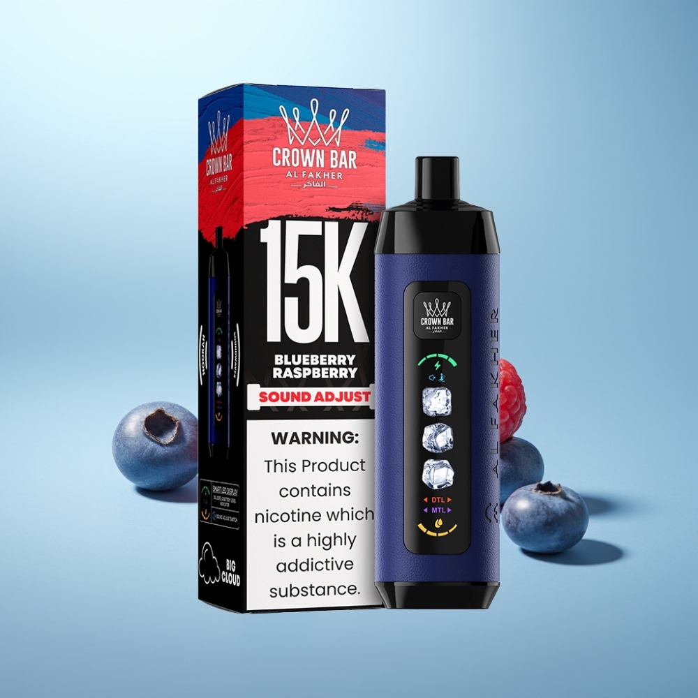 Al Fakher Ice Adjust Clouds 15K חד פעמי Device 850mAh Type-C פטל כחול