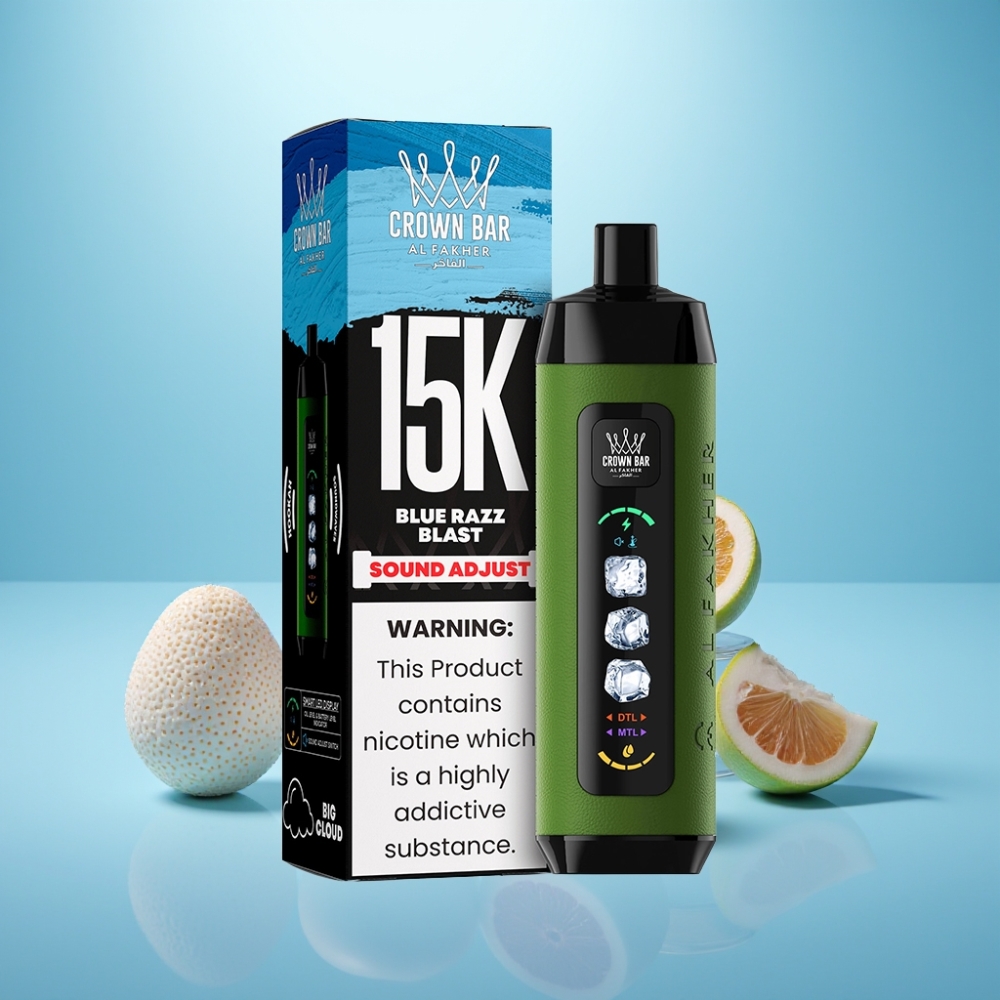 Al Fakher Ice Adjust Clouds 15K חד פעמי Device Blue Razz Blast 850mAh Mesh Coil Type-C