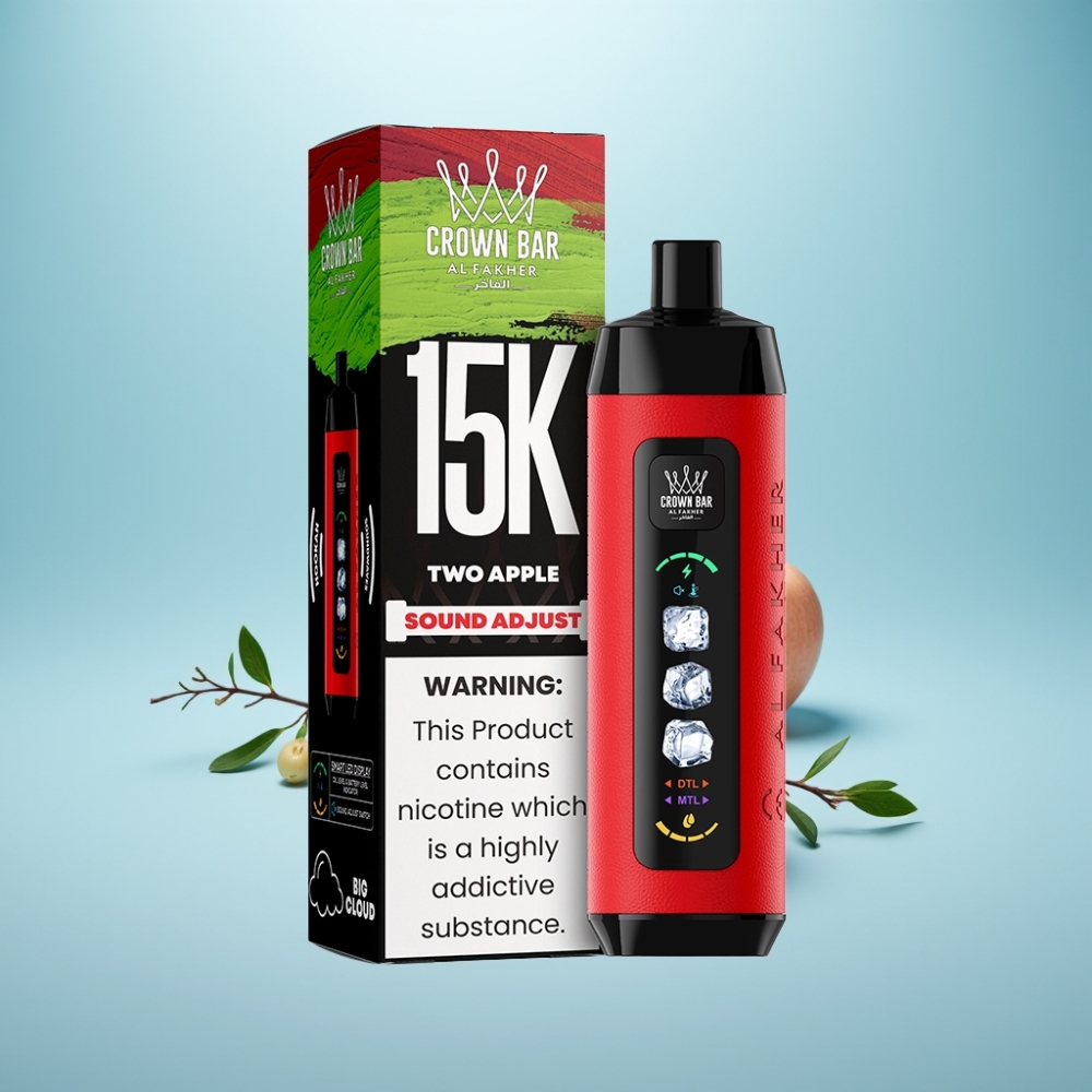 Al Fakher Ice Adjust Clouds 15K חד פעמי Device Two Apple 22ml 850mAh Mesh Coil Type-C