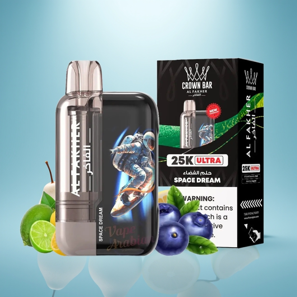 Al Fakher Crown Bar Ultra 25K Vape חד פעמי 22ml Dream Space LED Mesh Type-C