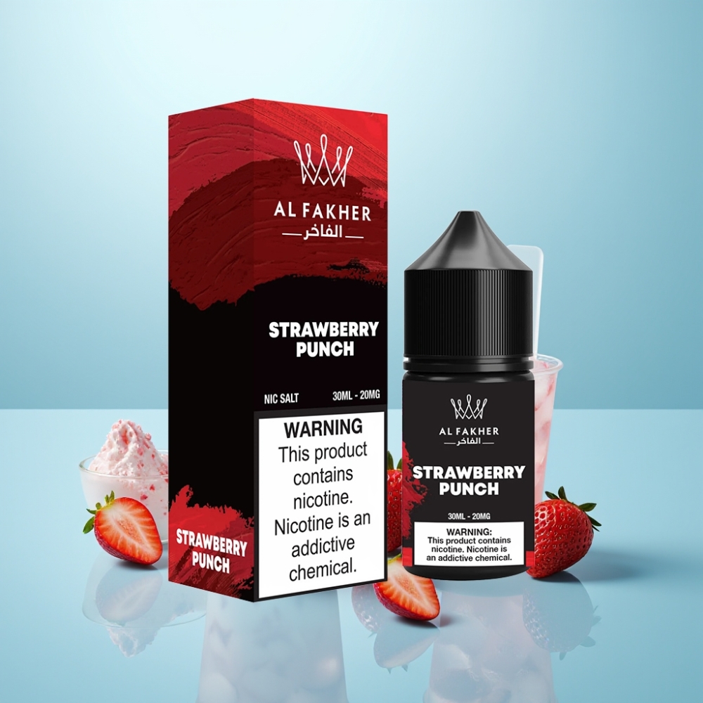 AL Fakher Nicotine Salt נוזל אלקטרוני 30ml Strawberry Punch 20MG Pod Vape Juice
