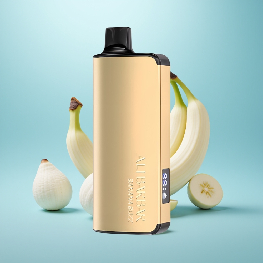 Alibarbar Ingot 9000 Puffs 22ml 2350mAh Banana Buzz Vape חד פעמי LED Display