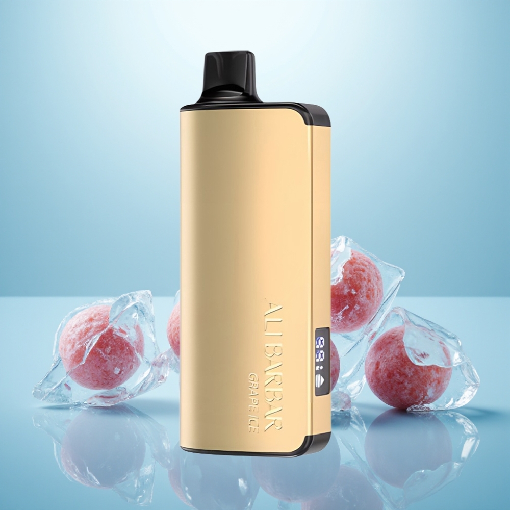 Alibarbar Ingot 9000 Puffs Vape חד פעמי 22ml E-liquid 2350mah LED Display ענבים קרח