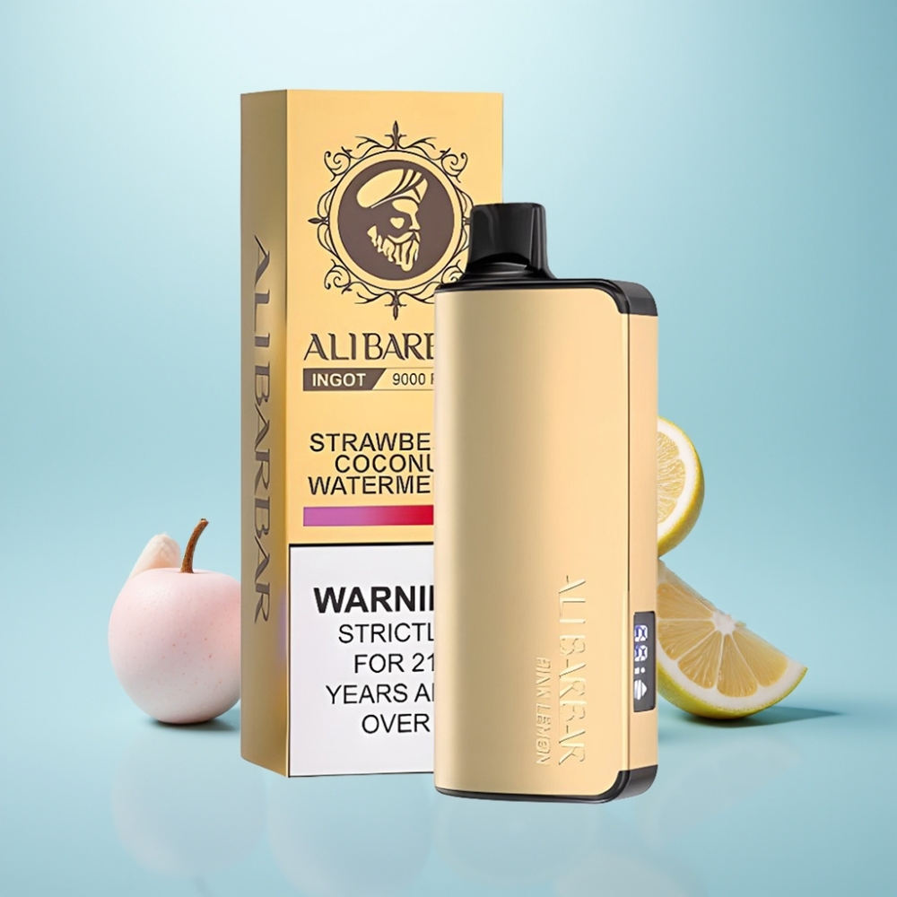 Alibarbar Ingot 9000 Puffs Vape חד פעמי Pink Lemon 22ml 2350mah LED Display