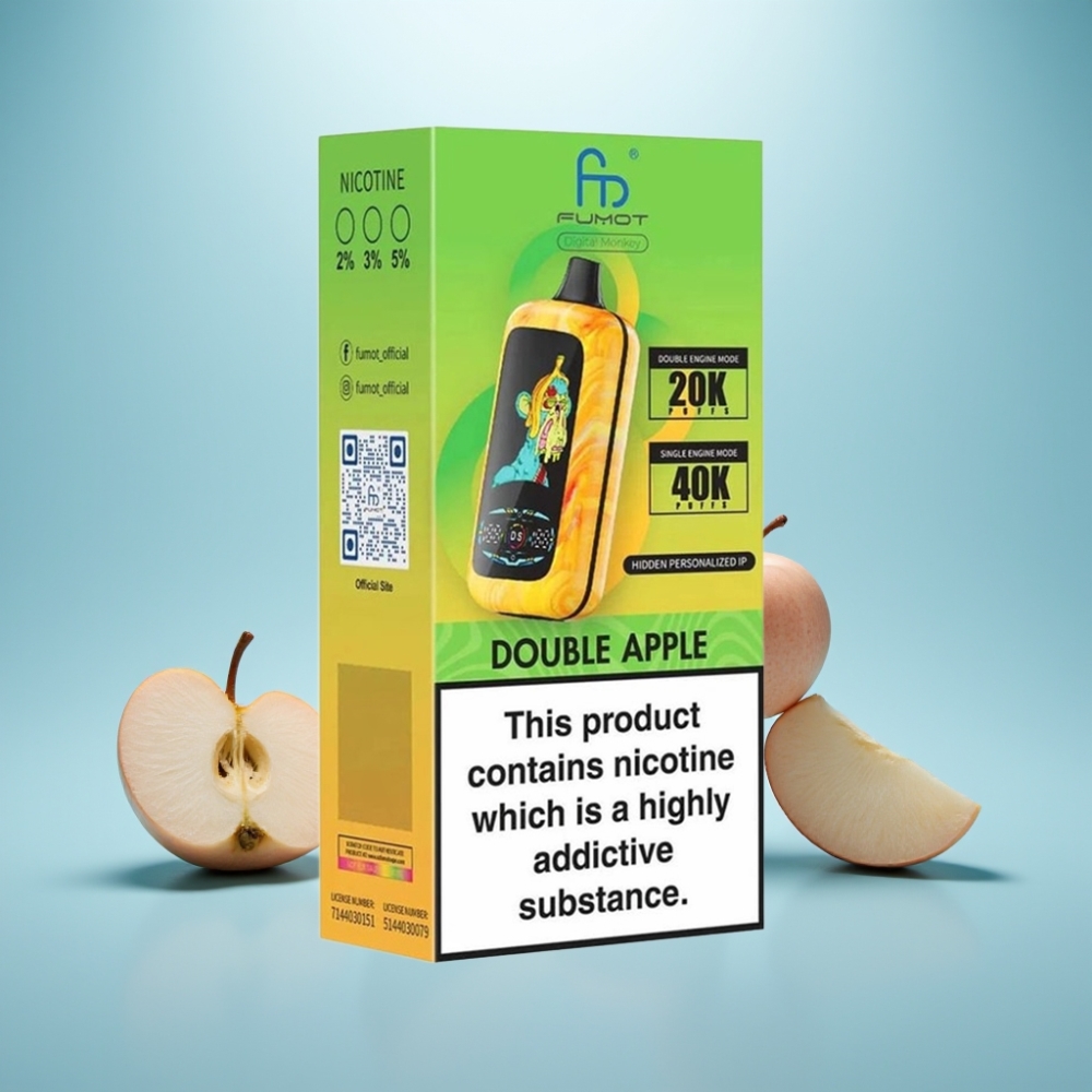 Fumot Digital Monkey 40000 Puffs Dual Engine Double Apple Vape חד פעמי