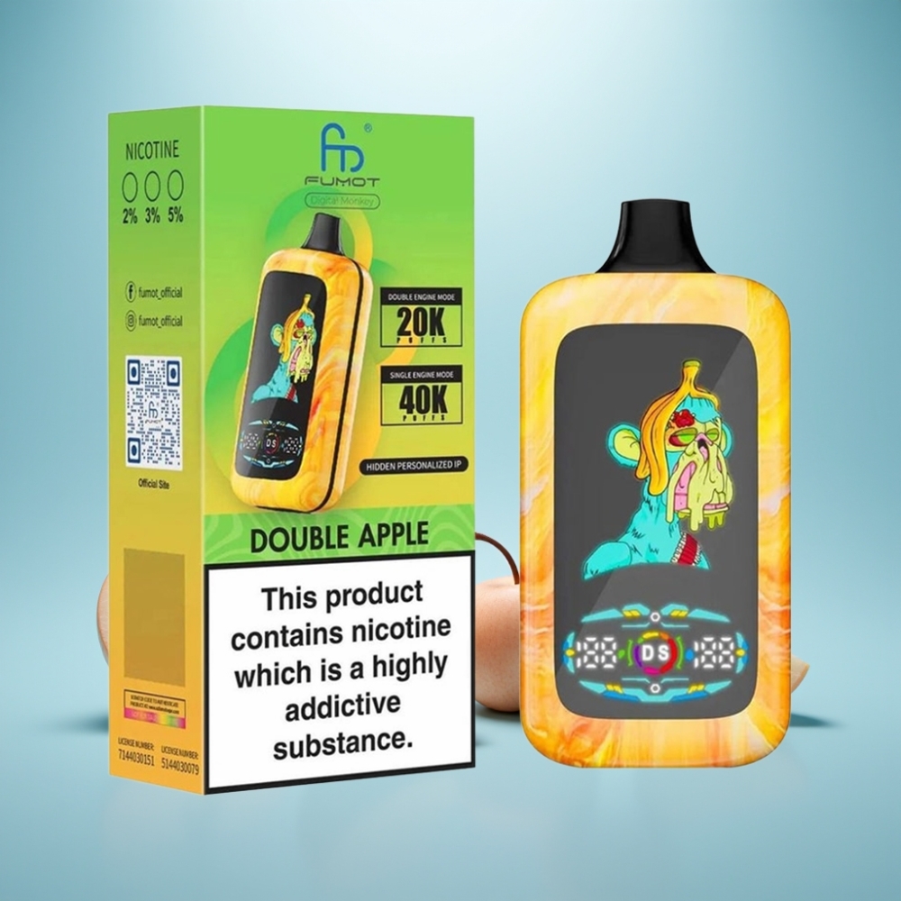 Fumot Digital Monkey 40000 Puffs Dual Engine Double Apple Vape חד פעמי