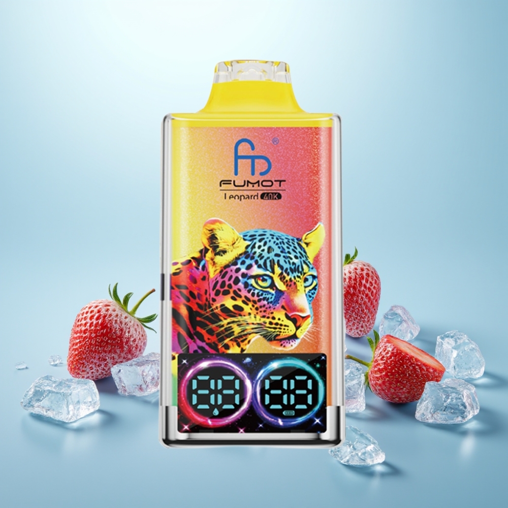 Fumot Leopard 40K Puffs Dual Mesh Strawberry Ice Vape חד פעמי 700mAh Type-C