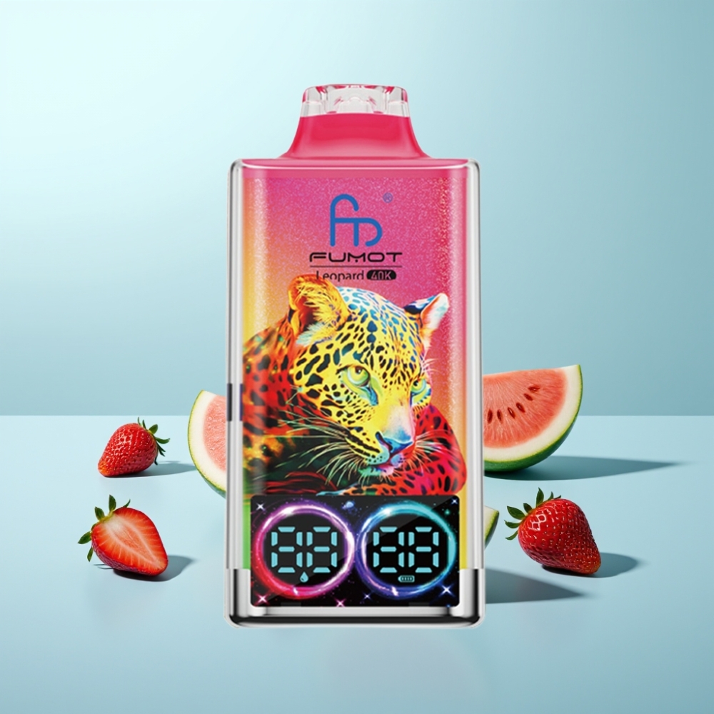 Fumot Leopard 40K Puffs Vape חד פעמי 700mAh Dual Mesh Type-C תות אבטיח