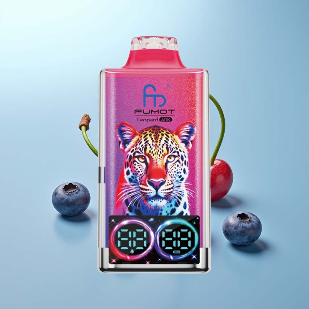 Fumot Leopard 40K Puffs Vape חד פעמי Blueberry Cherry Cranberry 0%-5% נִיקוֹטִין 700mAh Dual Mesh Type-C