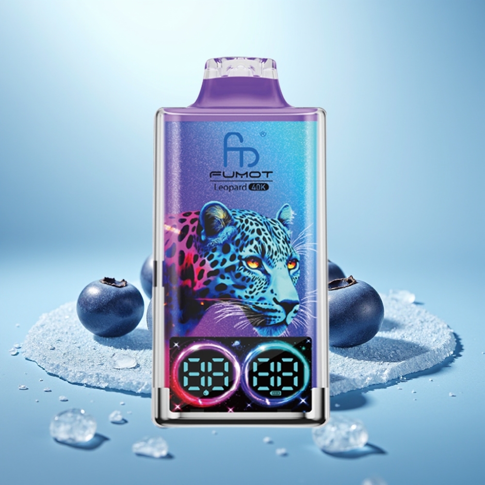 Fumot Leopard 40K Puffs Vape חד פעמי Dual Mesh Type-C 700mAh Blueberry on Ice