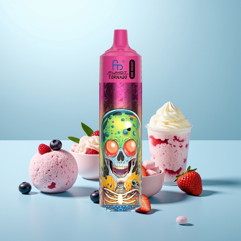 Fumot RandM Tornado 30000 Puffs 30mL 5% 1.0 Ohm Mesh Blueberry Strawberry Raspberry Ice Cream