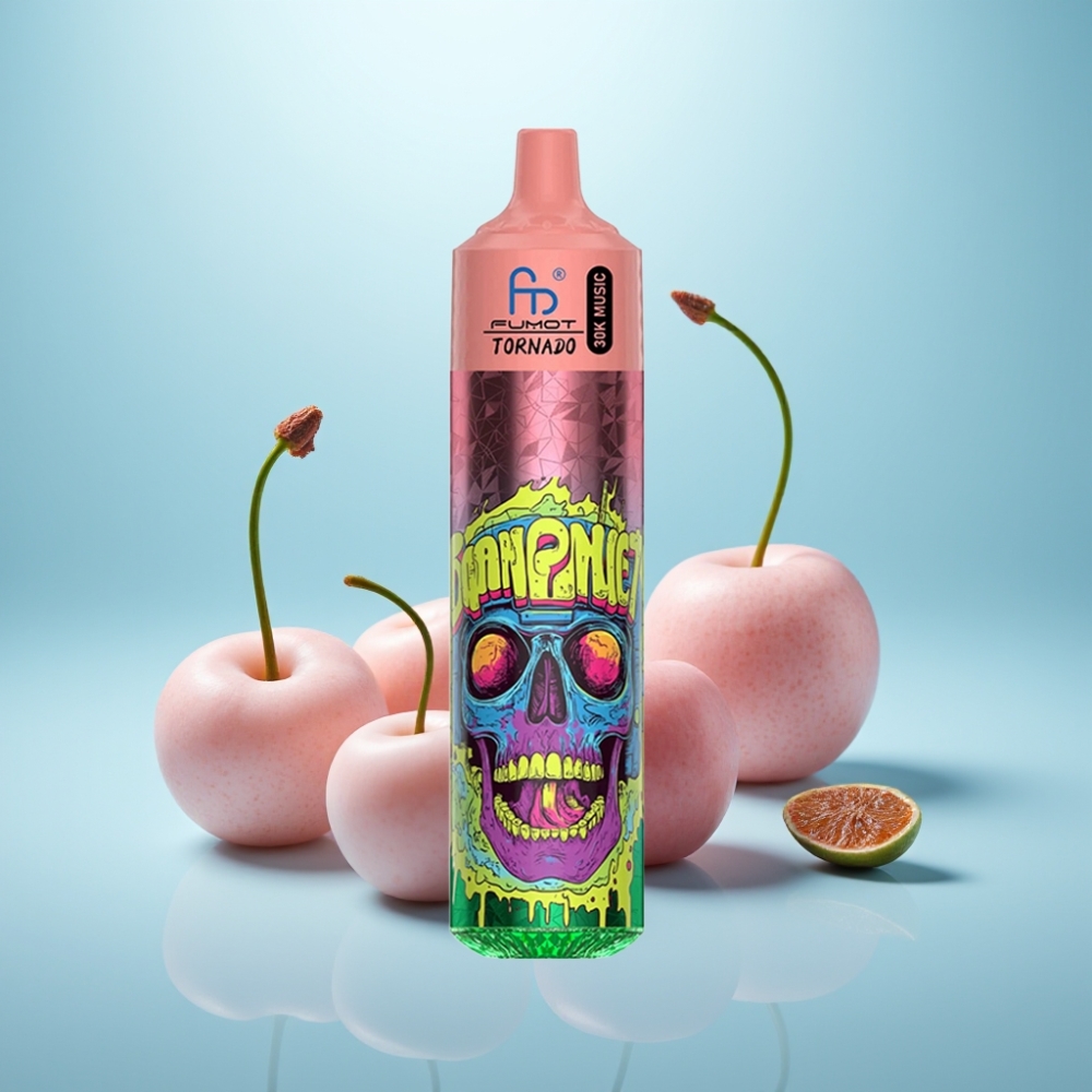 Fumot RandM Tornado 30000 Puffs 30mL 5% Triple Cherry דובדבן משולש LED 600mAh