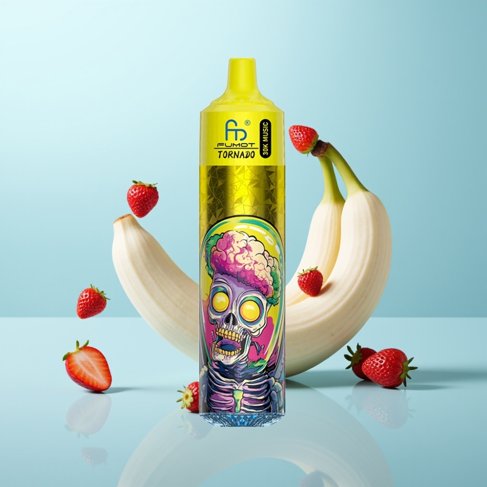 Fumot RandM Tornado 30000 Puffs Vape חד פעמי בננה תות 30mL 5% 600mAh