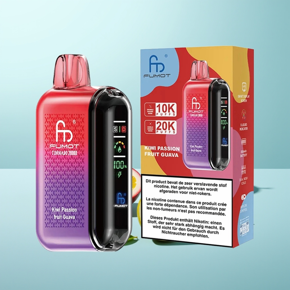 Fumot Tornado 20000 Puffs Dual Mesh 20ml 850mAh Kiwi Passion Fruit Guava