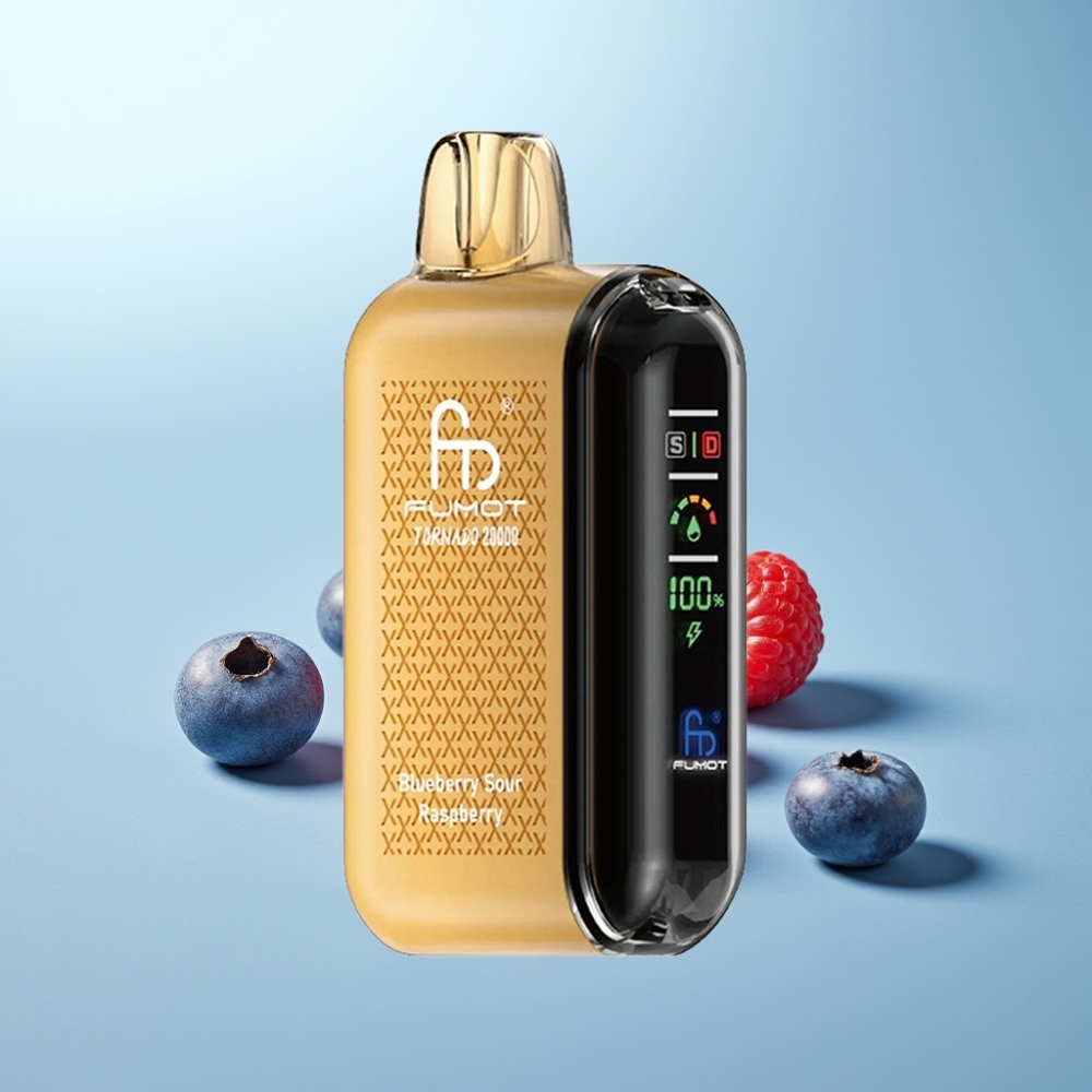Fumot Tornado 20000 Puffs Dual Mesh 20ml Blueberry Sour Raspberry Vape חד פעמי
