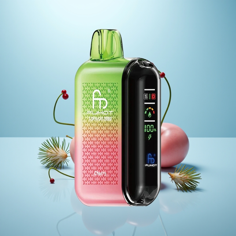 Fumot Tornado 20000 Puffs Dual Mesh 20ml Cherry Vape חד פעמי
