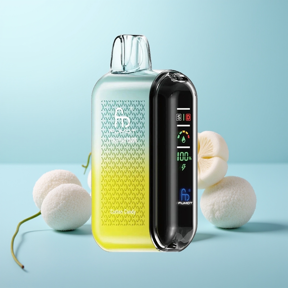 Fumot Tornado 20000 Puffs Dual Mesh 20ml E-liquid Cotton Candy Vape חד פעמי