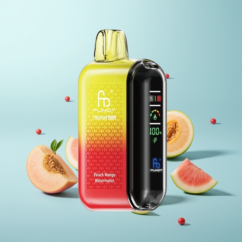 Fumot Tornado 20000 Puffs Dual Mesh 20ml Peach Mango Watermelon Vape חד פעמי