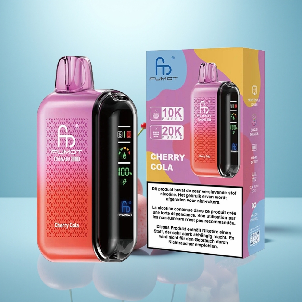 Fumot Tornado 20000 Puffs Dual Mesh 20ml Smart Display Cherry Cola