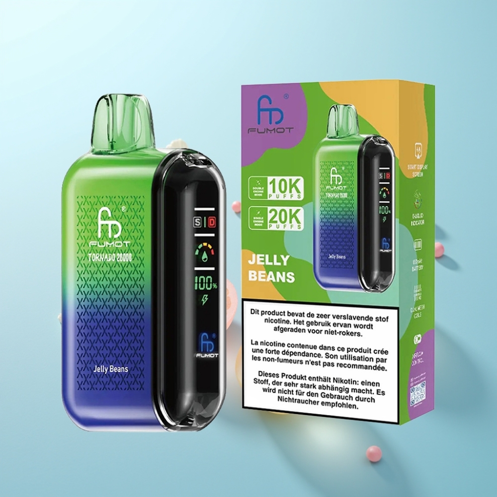 Fumot Tornado 20000 Puffs Dual Mesh 20ml Smart Display Jelly Beans