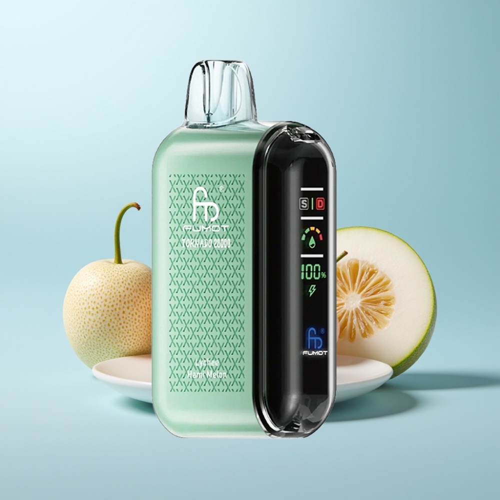 Fumot Tornado 20000 Puffs Dual Mesh Coil 20ml נטענת ליצ'י מלון חמי