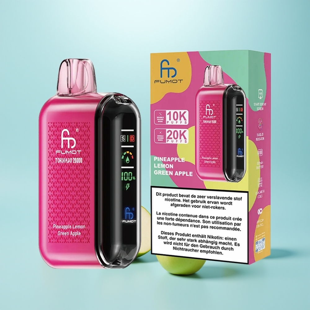 Fumot Tornado 20000 Puffs Dual Mesh Coil 20ml Pineapple Lemon Green Apple