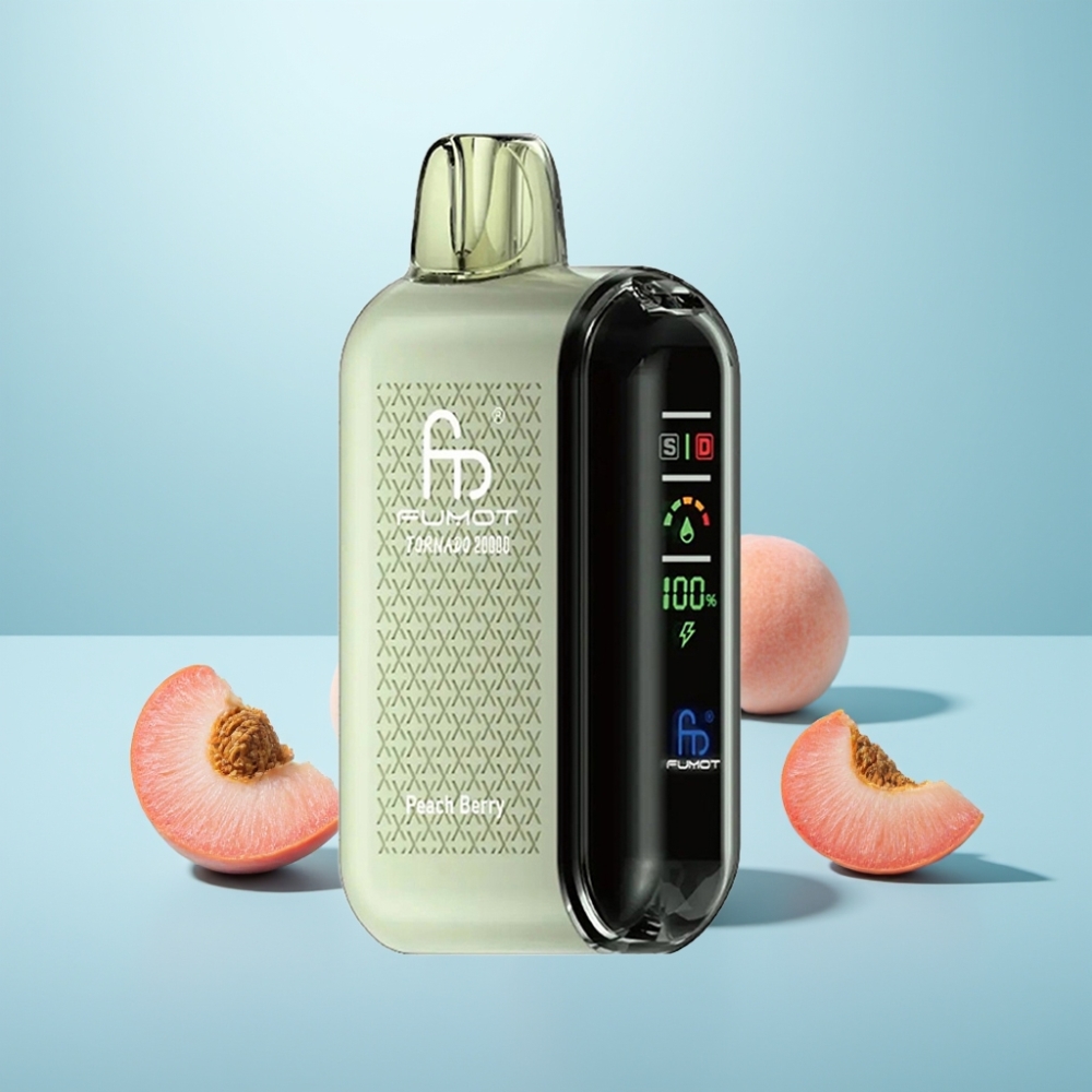 Fumot Tornado 20000 Puffs Dual Mesh Peach Berry Smart Display Airflow Control
