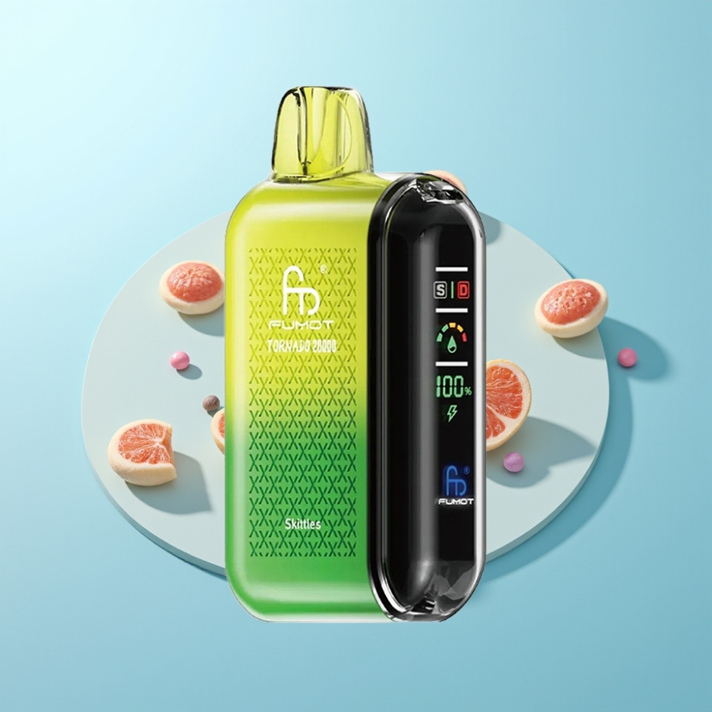 Fumot Tornado 20000 Puffs Dual Mesh Skittles Vape חד פעמי Smart Display