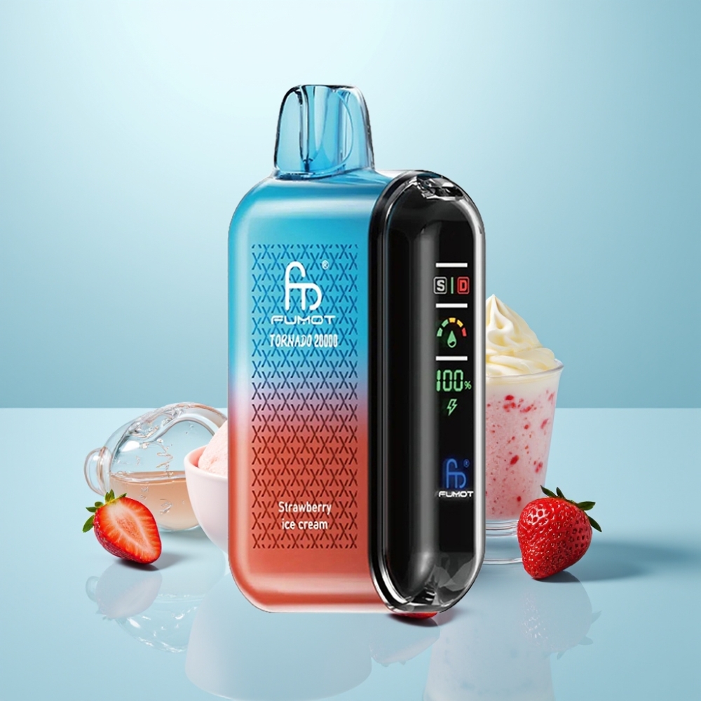 Fumot Tornado 20000 Puffs Dual Mesh Strawberry Ice Cream Smart Display Airflow