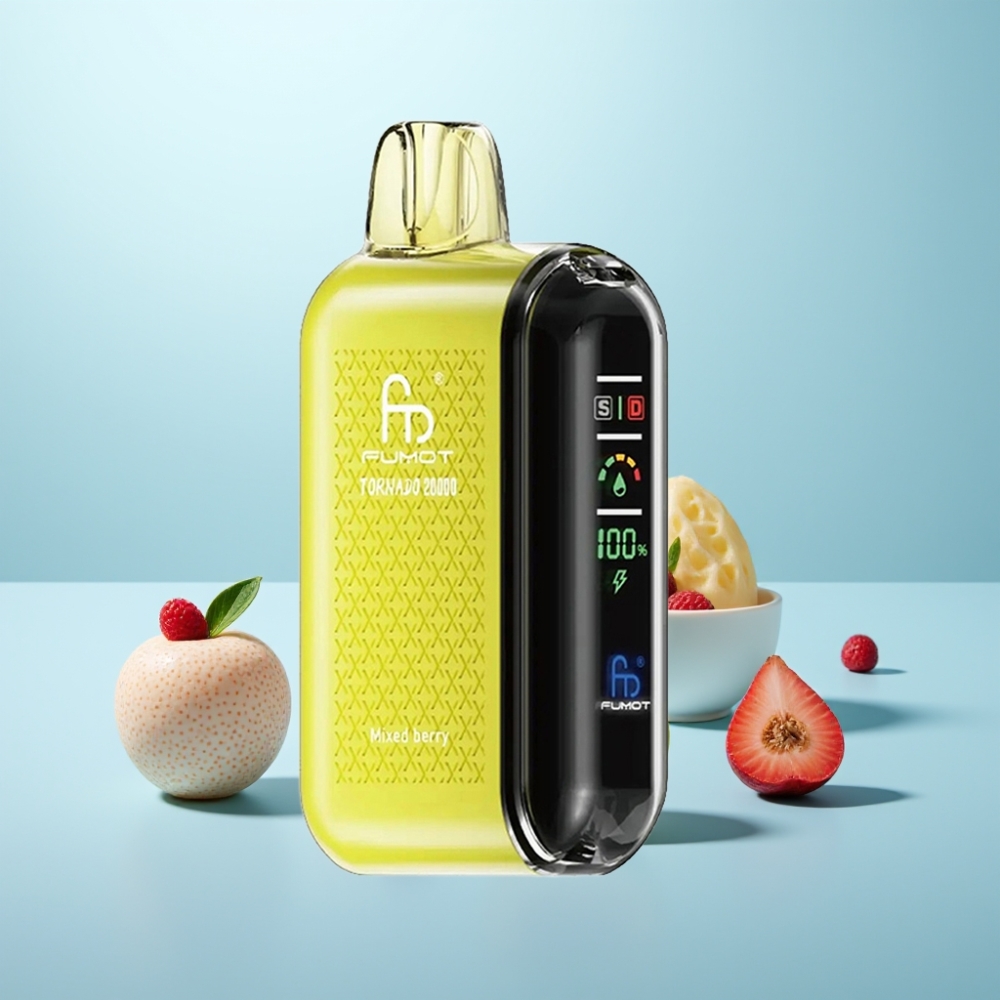 Fumot Tornado 20000 Puffs Vape חד פעמי 20ml Dual Mesh Mixed Berry