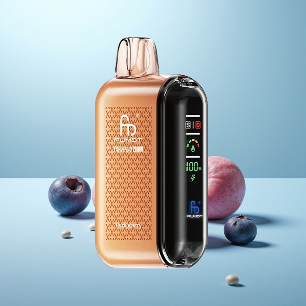 Fumot Tornado 20000 Puffs Vape חד פעמי פטל שחור Dual Mesh 20ml 850mAh