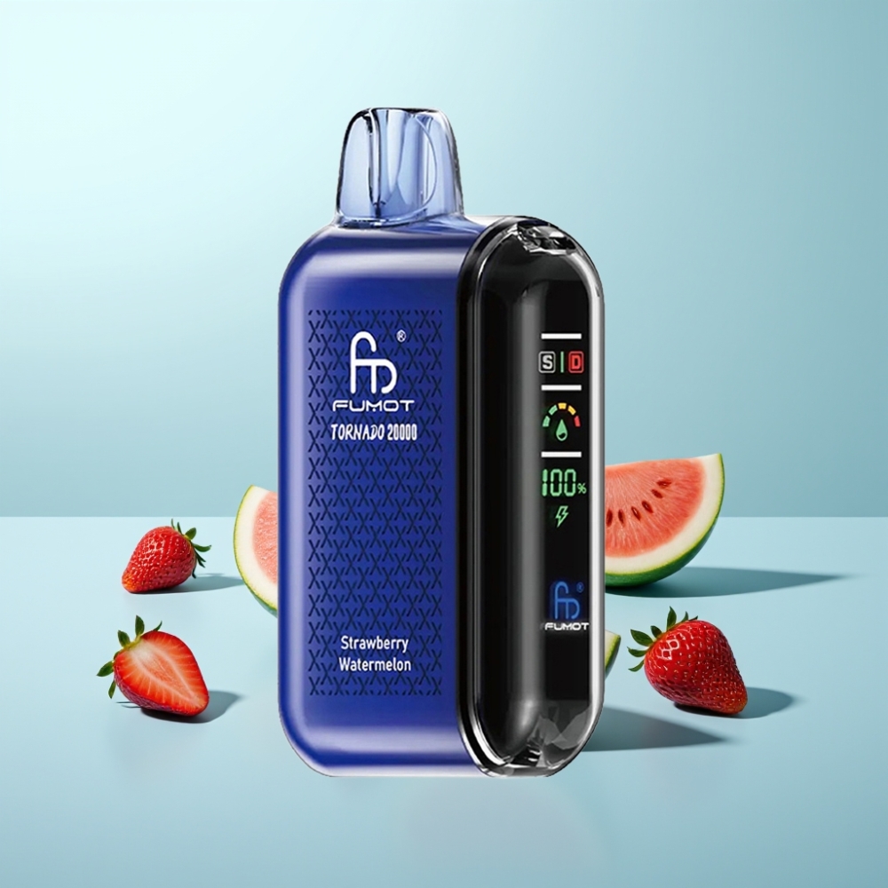 Fumot Tornado 20000 Puffs Vape חד פעמי תות אבטיח Dual Mesh Coil 20ml 850mAh