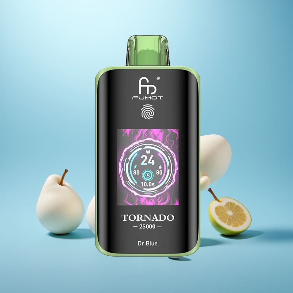 Fumot Tornado 25000 Puffs HD Screen 700mAh נטענת 20ml E-liquid Dr Blue כחול