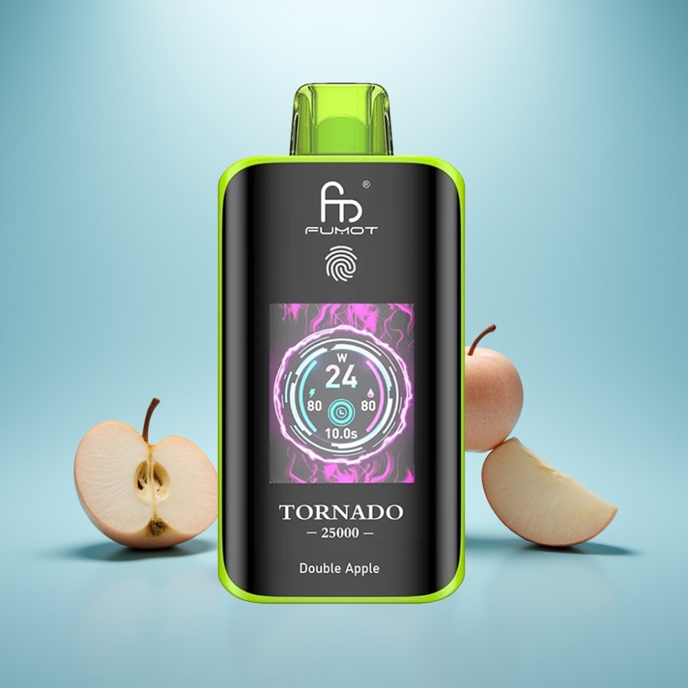 Fumot Tornado 25000 Puffs HD Screen 700mAh נטענת Double Apple תפוח כפול