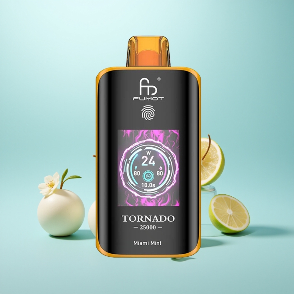 Fumot Tornado 25000 Puffs HD Screen 700mAh נטענת Miami Mint