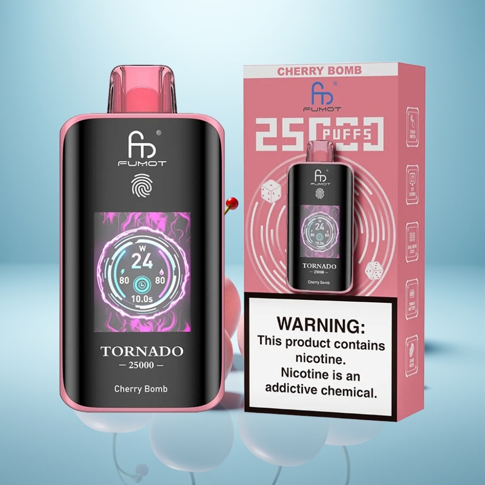 Fumot Tornado 25000 Puffs HD Screen 700mAh Type-C פצצת דובדבן