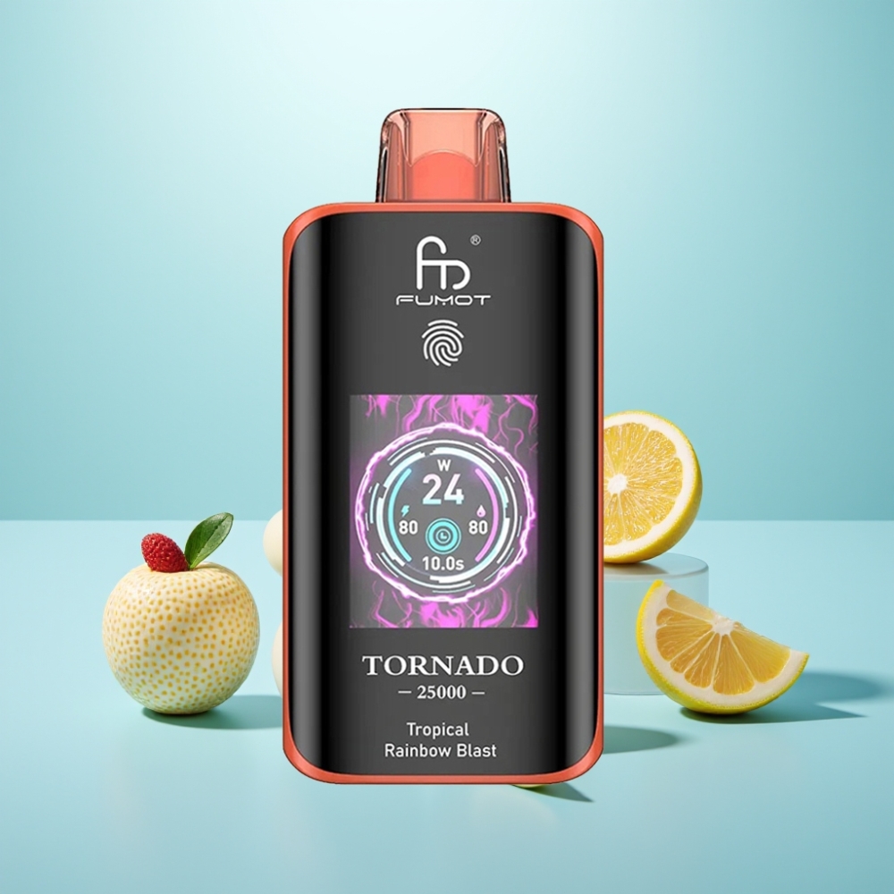 Fumot Tornado 25000 Puffs HD Screen 700mAh נטענת Type-C קשת טרופית