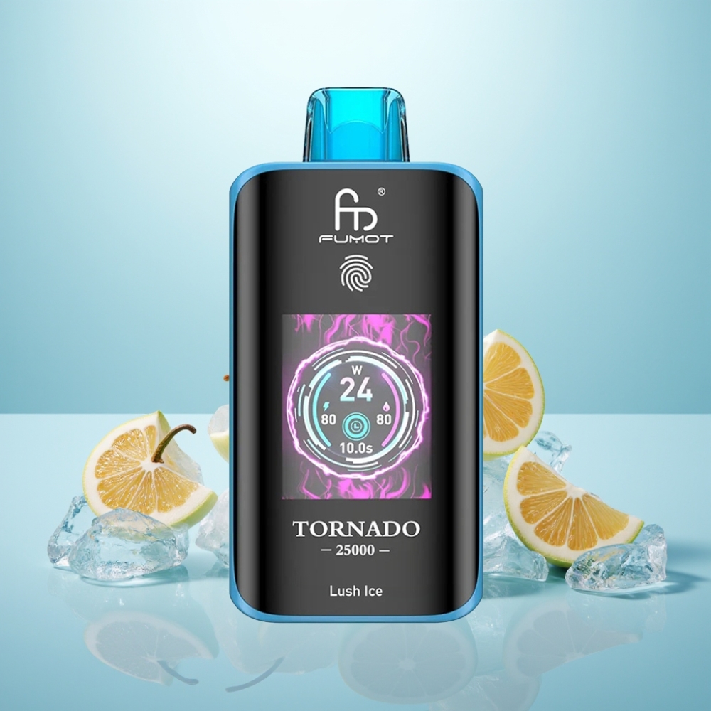 Fumot Tornado 25000 Puffs HD Screen נטענת Type-C קרח לוהט