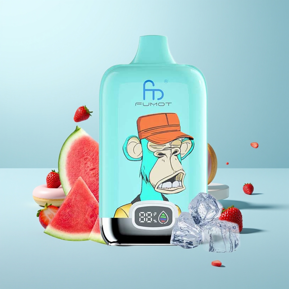 Fumot Tornado Digital Box 12000 Puffs 20ml סופגניה תות MTL Mesh Type-C