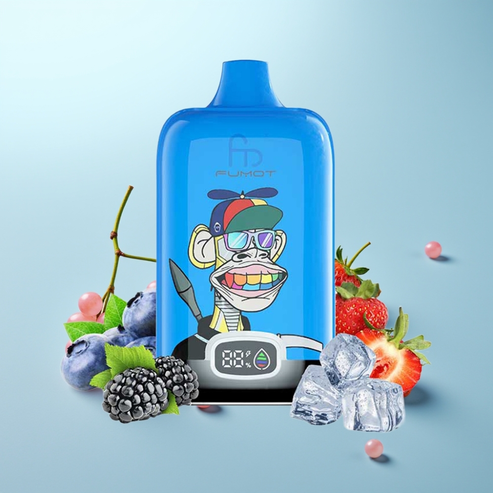 Fumot Tornado Digital Box 12000 Puffs 20ml Strawberry Grape Mesh Coil Type-C