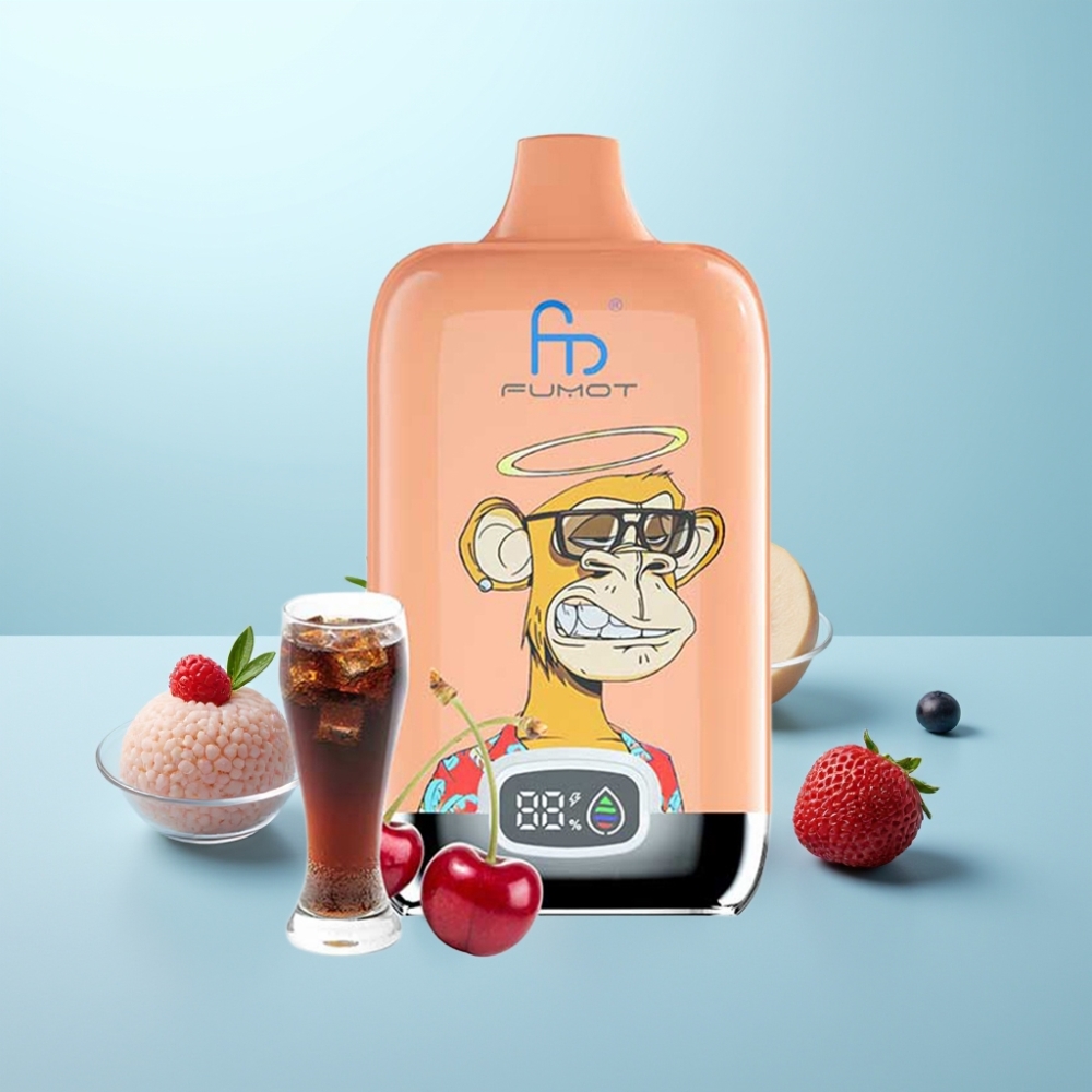 Fumot Tornado Digital Box 12000 Puffs Vape חד פעמי Mixed Berries 20ml Mesh Coil Type-C