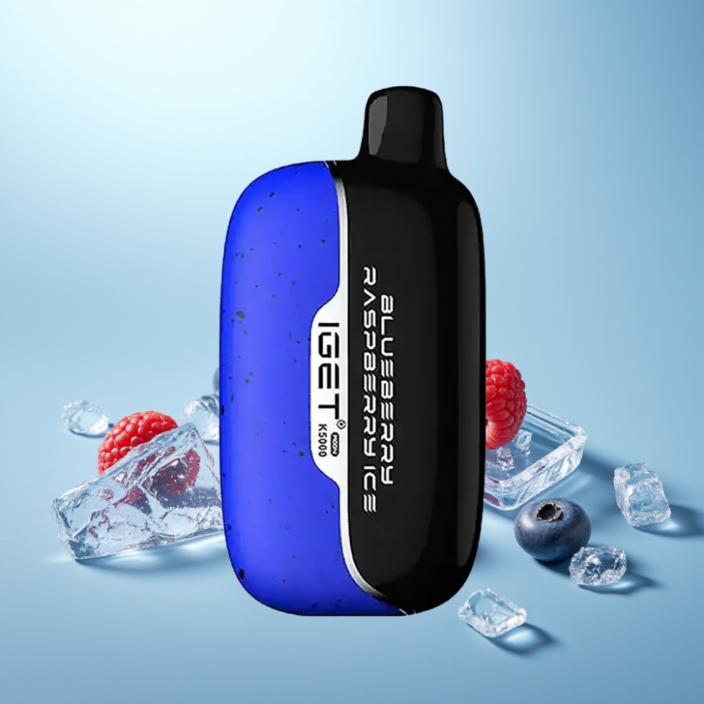 IGET Moon K5000 Puffs Vape חד פעמי פטל אוכמניות קרח – 5000 Puffs, Mesh Coil 1.35 Ohm, PC Material