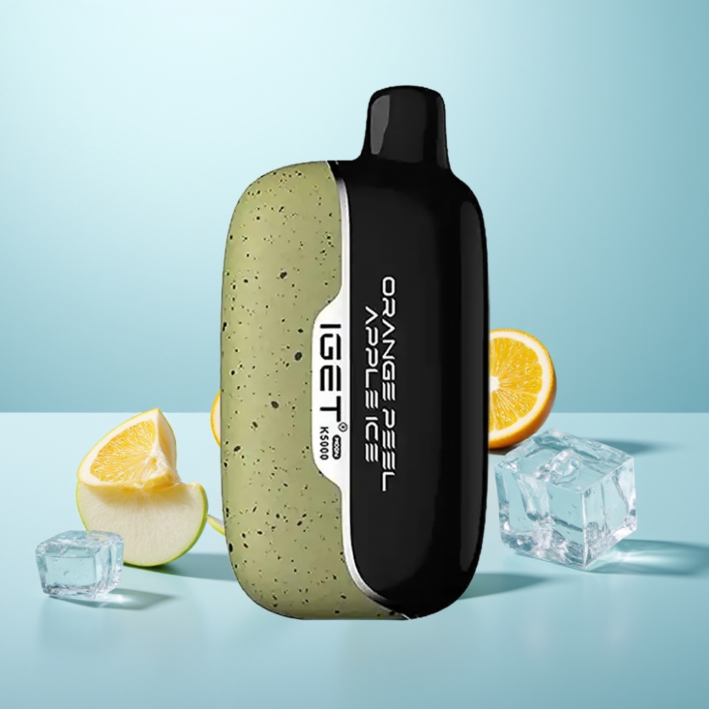 IGET Moon K5000 Puffs Vape חד פעמי קליפת תפוז תפוח קרח – 81.5g, 1.35 Ohm Mesh Coil