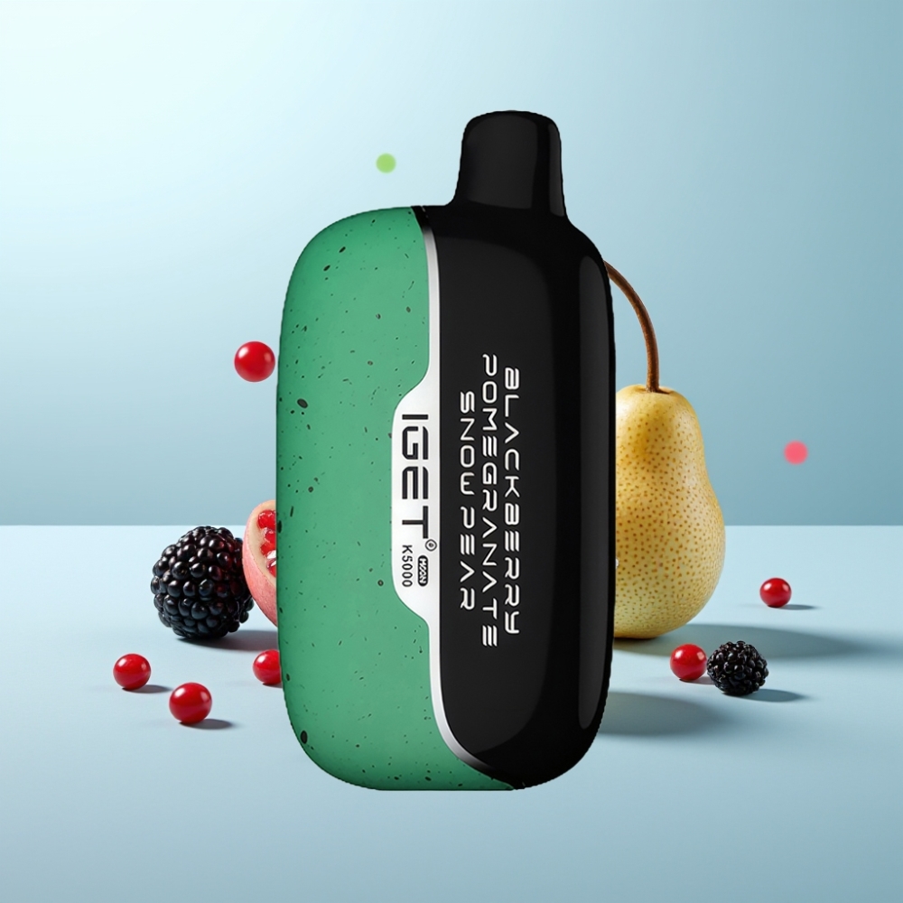 IGET Moon K5000 Puffs Vape חד פעמי פטל רימון אגס שלג 81.5g PC Mesh 1.35 Ohm